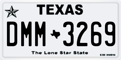 TX license plate DMM3269