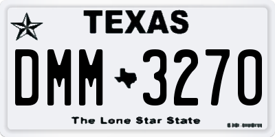 TX license plate DMM3270