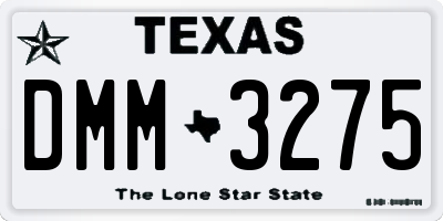 TX license plate DMM3275