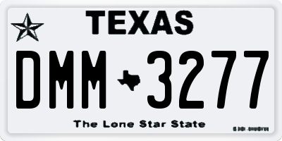 TX license plate DMM3277