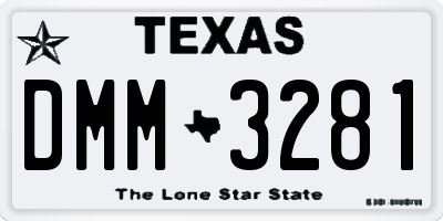 TX license plate DMM3281