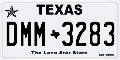 TX license plate DMM3283