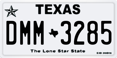 TX license plate DMM3285