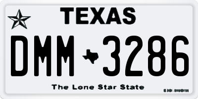 TX license plate DMM3286