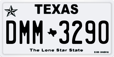 TX license plate DMM3290