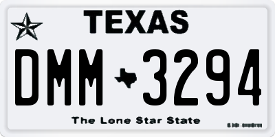 TX license plate DMM3294