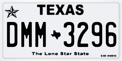 TX license plate DMM3296