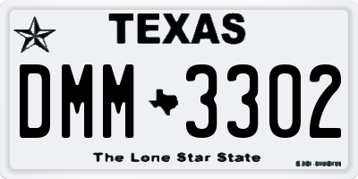 TX license plate DMM3302