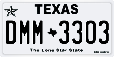 TX license plate DMM3303