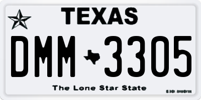 TX license plate DMM3305