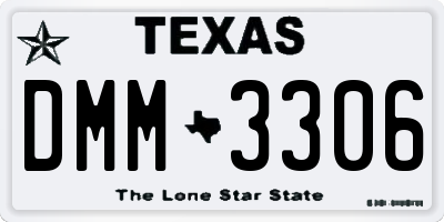 TX license plate DMM3306