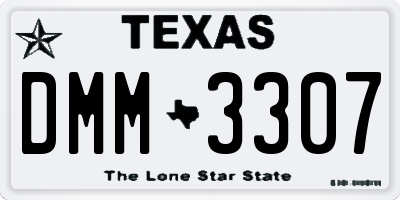 TX license plate DMM3307