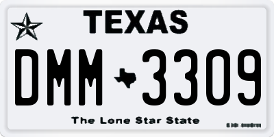 TX license plate DMM3309