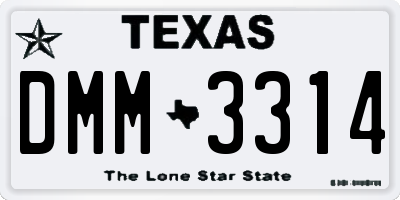 TX license plate DMM3314