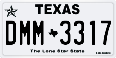TX license plate DMM3317