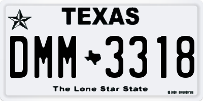 TX license plate DMM3318