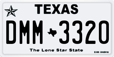 TX license plate DMM3320