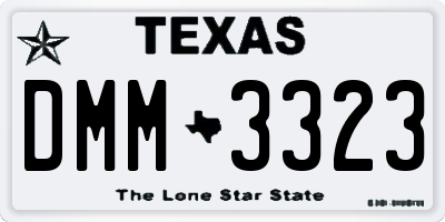 TX license plate DMM3323