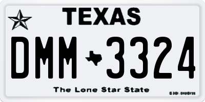 TX license plate DMM3324