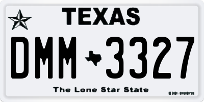 TX license plate DMM3327