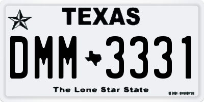 TX license plate DMM3331