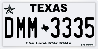 TX license plate DMM3335