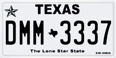 TX license plate DMM3337