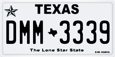 TX license plate DMM3339