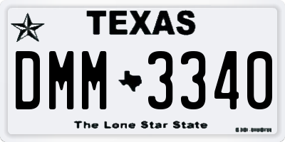 TX license plate DMM3340