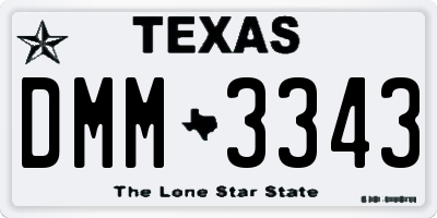 TX license plate DMM3343