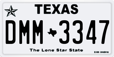 TX license plate DMM3347