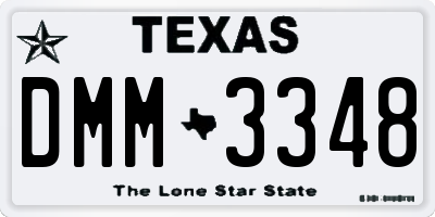 TX license plate DMM3348