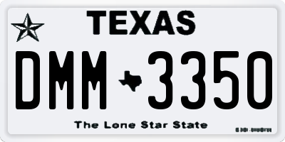 TX license plate DMM3350