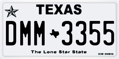 TX license plate DMM3355