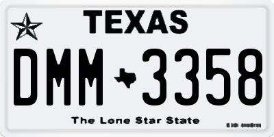 TX license plate DMM3358