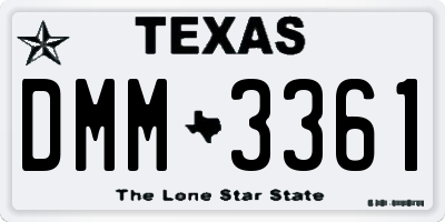 TX license plate DMM3361