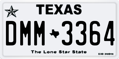 TX license plate DMM3364