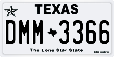 TX license plate DMM3366