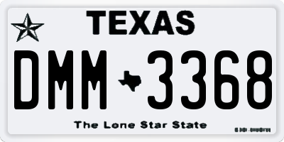 TX license plate DMM3368