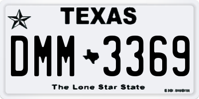 TX license plate DMM3369