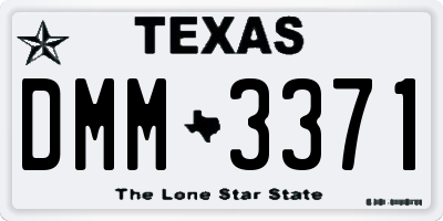 TX license plate DMM3371