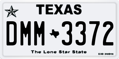 TX license plate DMM3372