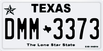 TX license plate DMM3373