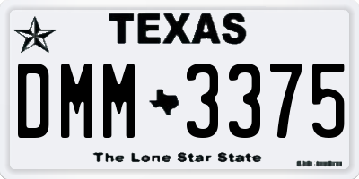TX license plate DMM3375