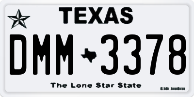 TX license plate DMM3378
