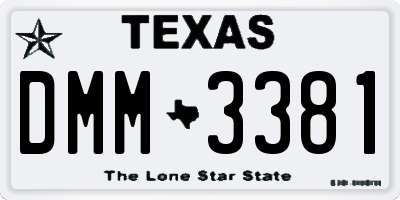 TX license plate DMM3381