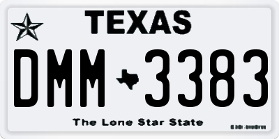 TX license plate DMM3383