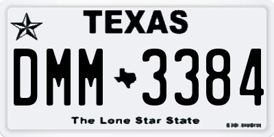 TX license plate DMM3384