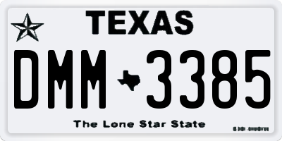 TX license plate DMM3385
