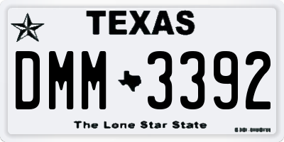 TX license plate DMM3392